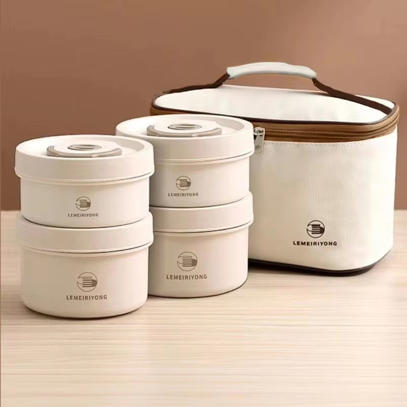 Lunch Box Portable Insulated Lunch Container Set Stackable Bento Stainless Steel Lunch Container