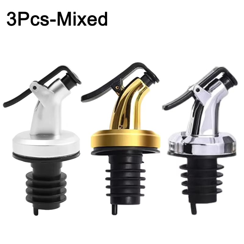 1/3Pcs Oil Bottle Stopper Lock Plug Seal Leak-Proof Food Grade Rubber Nozzle Sprayer Liquor Dispenser Wine Pourer Kitchen Tools