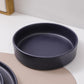 Cleo Modern Stoneware 16-Piece Dinnerware Set, Plates and Bowls Set, Dish Set Service for 4, Dark Blue