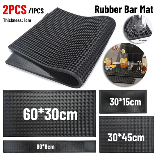 Bar Mat Rubber Coffee Bar Mats Anti-Slip PVC Cup Mat Waterproof Heat Resistant Drain Mat for Bar Cafe Barista Cocktail Bartender