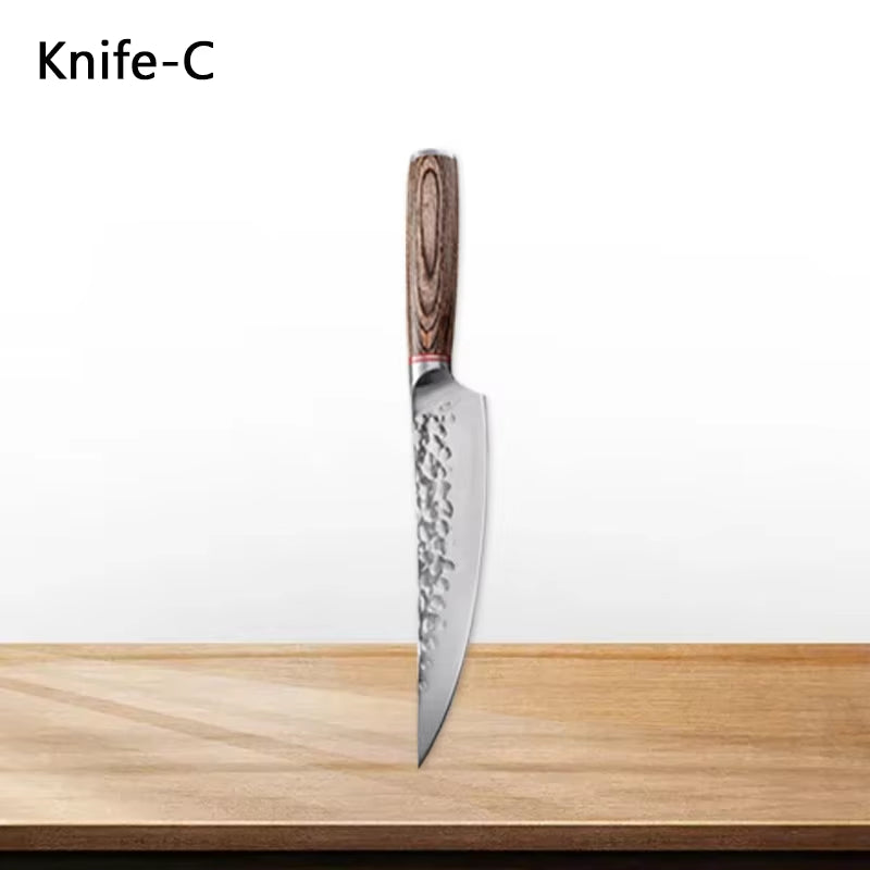 Professional Kitchen Knives Meat Cleaver Butcher Knife Forged Hammer Boning Knife Paring Stainless Steel Slicing Cooking Knives