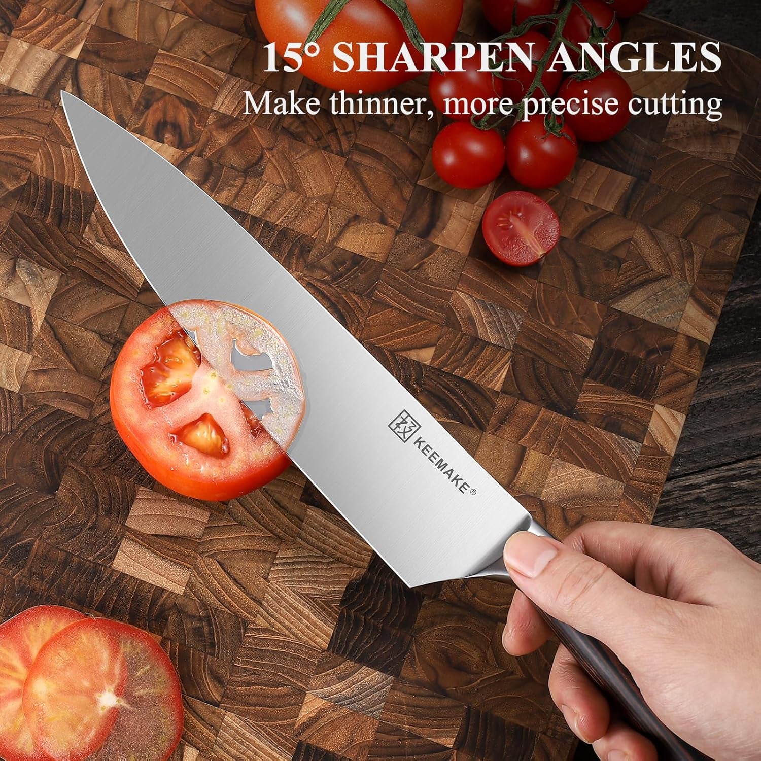 Chef Knife 8 Inch - Sharp Kitchen Knife High Carbon Stainless Steel Blade, Gyuto Knife Ergonomic Wood Handle, Professional Chef’S Knife for Home Kitchen and Restaurant