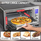 AC25CEW-SS Large 6-Slice Convection Toaster Oven Countertop, 10-In-One with Toast, Pizza and Rotisserie, 1500W, Stainless Steel, Includes 6 Accessories