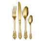 Luxery Gold Cutlery Set Vintage Dinnerware Set 18/10 Stainless Steel Silver Flatware Knife Fork and Spoon Drop Shipping