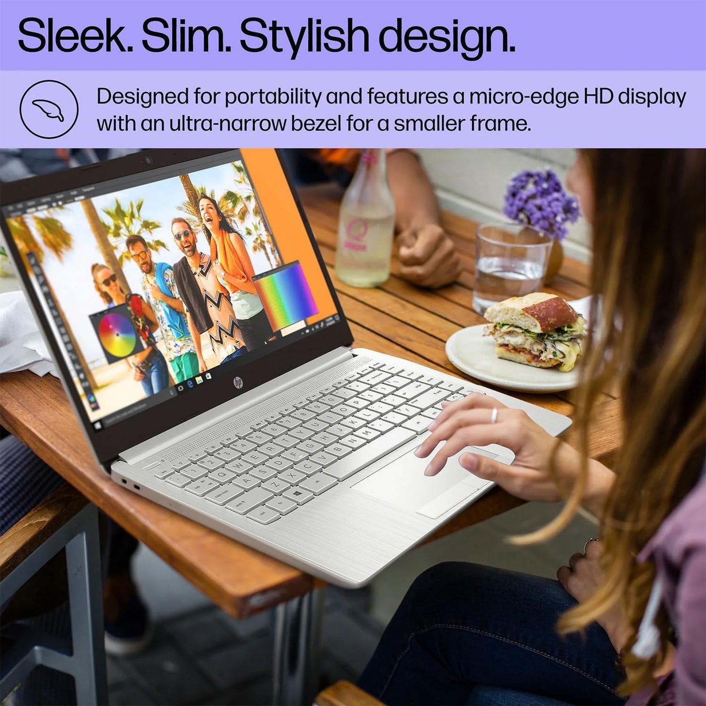 Portable Laptop, Student and Business, 14" HD Display, Intel Quad-Core N4120, 16GB DDR4 RAM, 64GB Emmc, 1 Year Office 365, Webcam, RJ-45, HDMI, Wi-Fi, Windows 11 Home, Silver