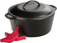 Pre-Seasoned Cast Iron Double Dutch Oven with Loop Handles, 5 Qt