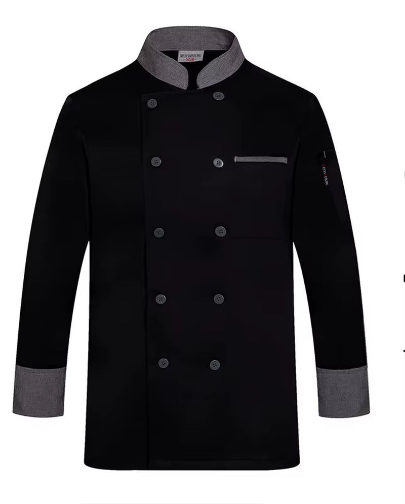 Long Sleeve Chef Uniform Restaurant Professional Clothes Cooking Waiter Coat Outfit Kitchen Work Jackets Cook Wear Solid Color