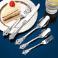 Luxery Gold Cutlery Set Vintage Dinnerware Set 18/10 Stainless Steel Silver Flatware Knife Fork and Spoon Drop Shipping