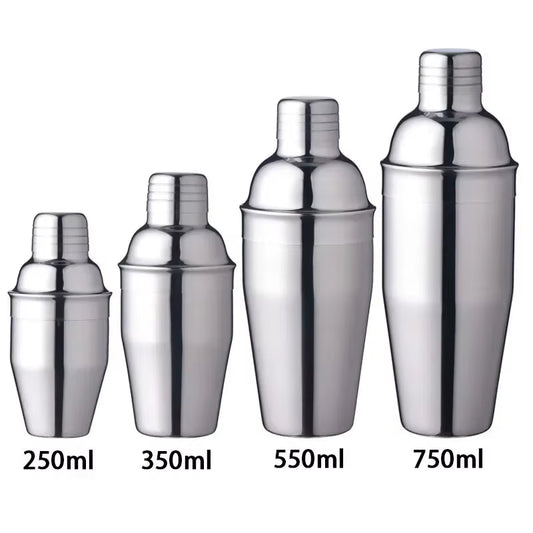 1Pcs 250/350/550/750Ml Stainless Steel Cocktail Shaker Cocktail Mixer Wine Martini Drinking Boston Style Shaker Party Bar Tools