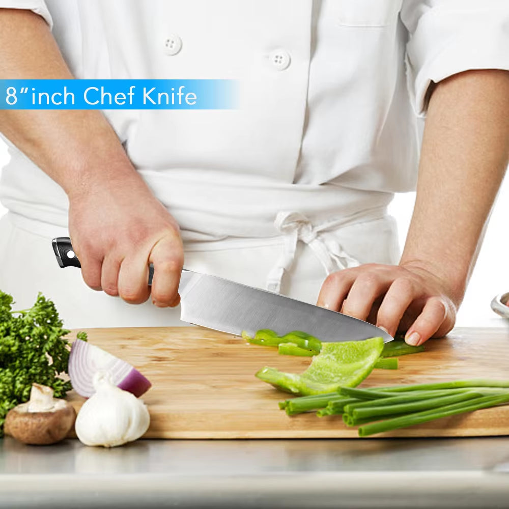 Kitchen Knife 8 Inch Professional Chef Knife High Carbon 4116 German Stainless Steel Santoko Cleaver Meat Knife Cook Accessories