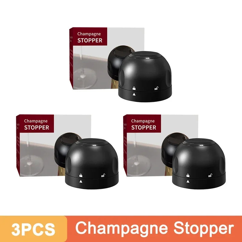 1/2/3Pcs Vacuum Wine Stoppers Reusable Wine Bottle Stoppers Champagne Sealer Cap Set Leak-Proof Retain Freshness Wine Plug Tools