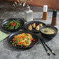 Beckett Stoneware Matte Reactive Glaze 16 Piece (Service for 4) Plates and Bowls Dinnerware Set - Black