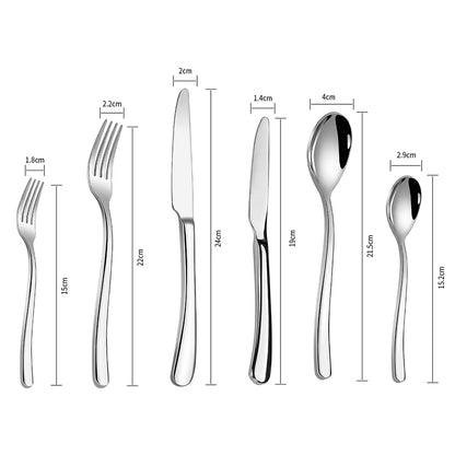 304 Stainless Steel Thickened Tableware Restaurant Steakhouse Western Grade Hotel Knife Fork and Spoon Set