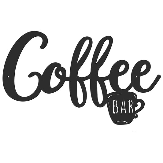 Creative Coffee Cup Bar Signs Metal Hanging Board Wall Art Decoration Black COFFEE Letters Sign for Cafe Farmhouse Kitchen Decor