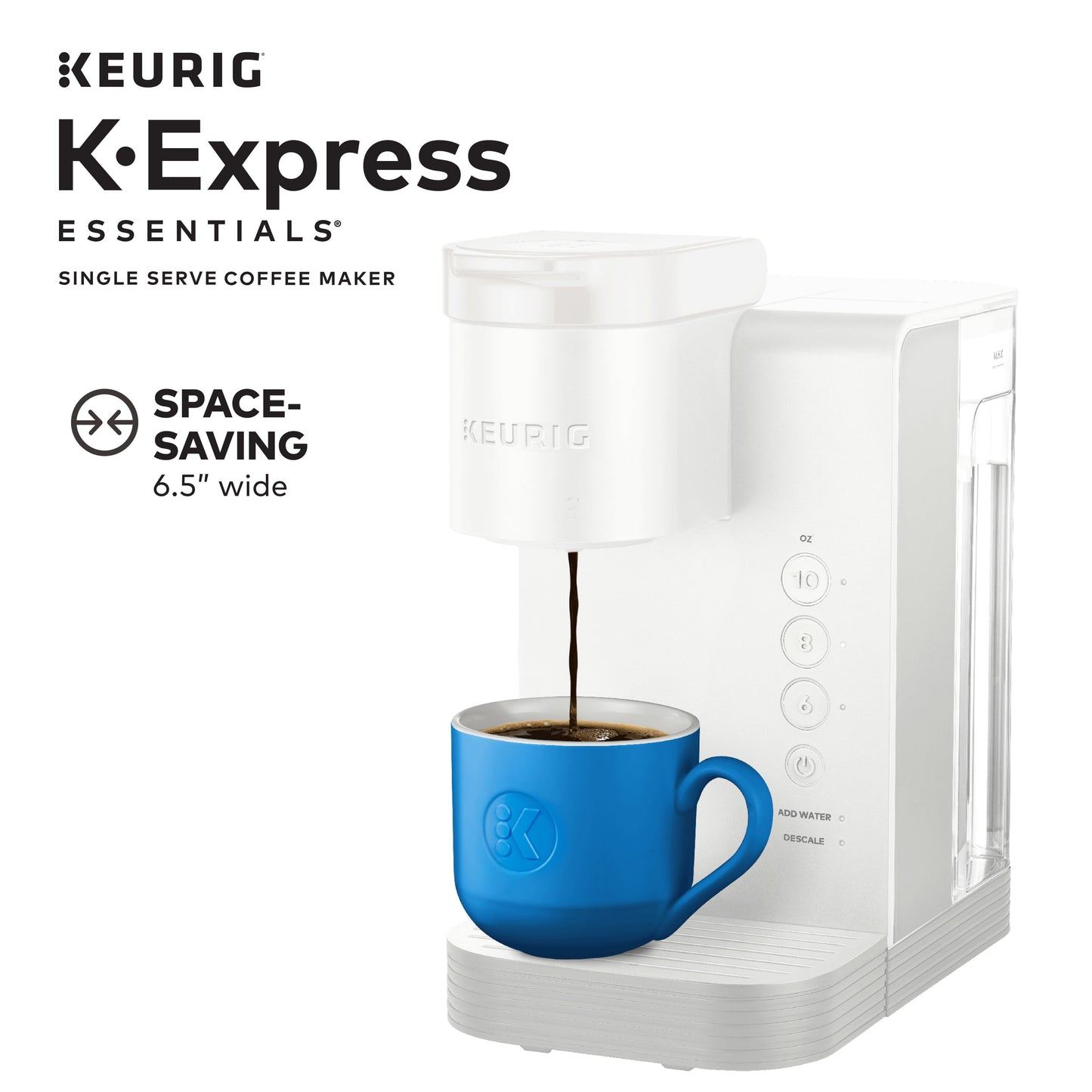 K-Express Essentials Single-Serve K-Cup Pod Coffee Maker, Cloud White