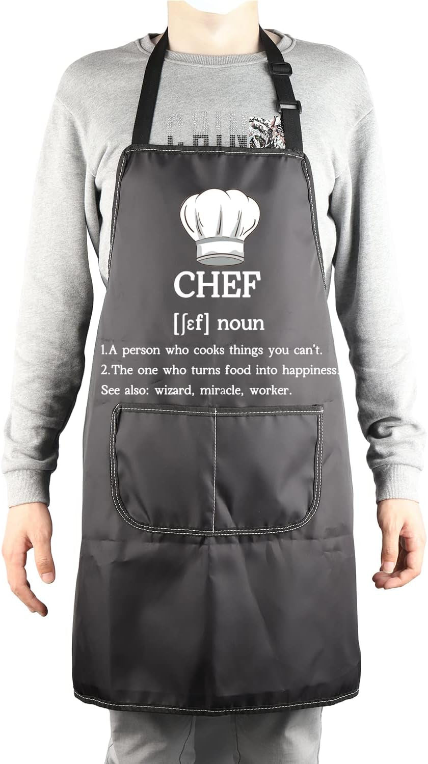 Chef Apron Novelty Chef Cooking Kitchen Aprons Chef Waterproof Apron Culinary School Gifts Chef Graduation Gift