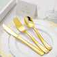 75 Pieces Gold Plastic Silverware- Party Flatware Set-Heavyweight Plastic Cutlery- Includes 25 Forks, 25 Spoons, 25 Knives