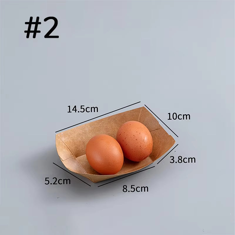 100Pcs/Lot Take Out Containers Kraft Lunch Meal Food Boxes Disposable Storage to Go Packaging Grease Resistant for Restaurant