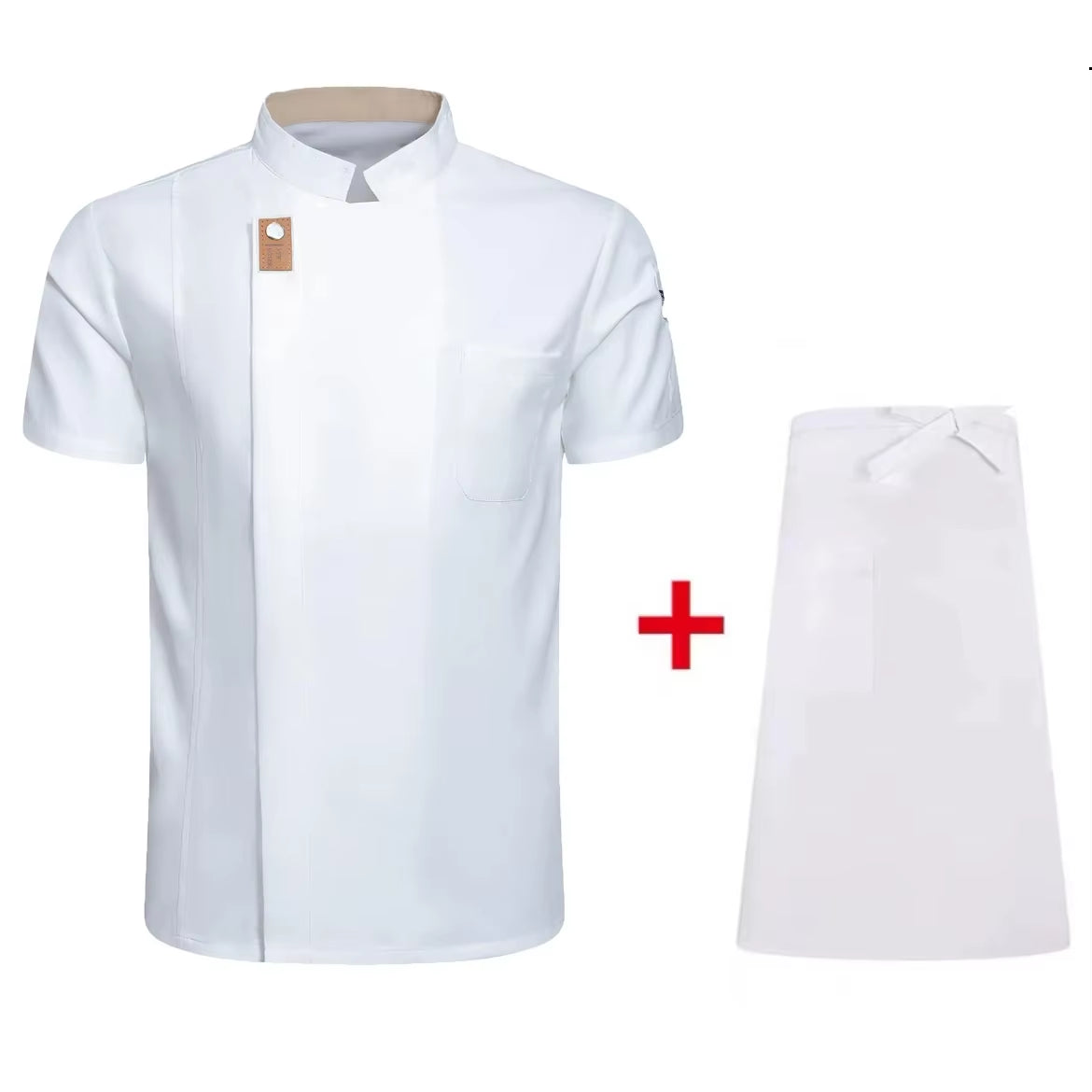 2024 New Men Women Chef Jacket Short Sleeve Cook Shirt Bakery Restaurant Waiter Uniform Top