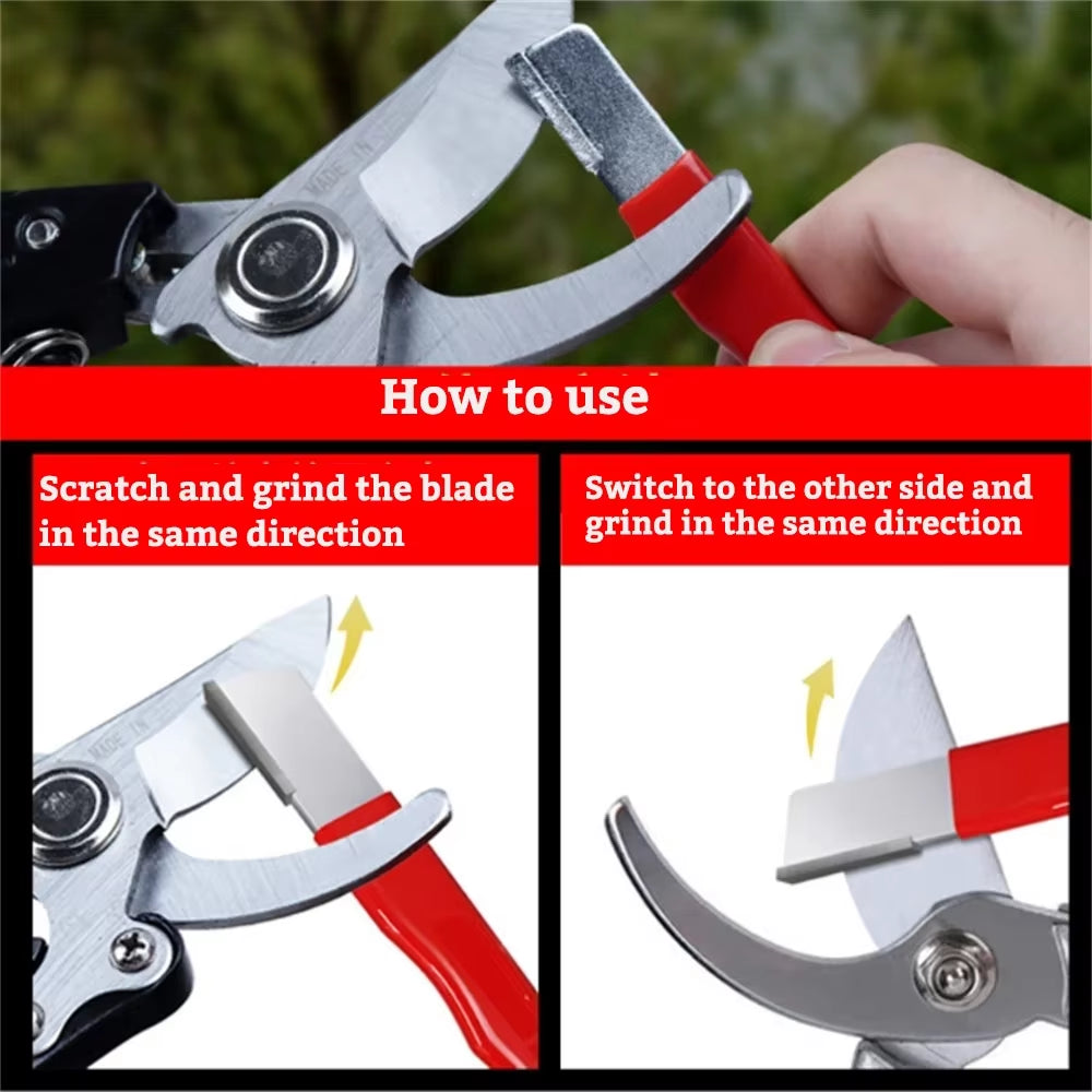 Metal Knife Pruning Sharpening Stone Handheld Garden Shear Scissors Sharpener with Lid Mini Portable Knife Sharpener Grindstone