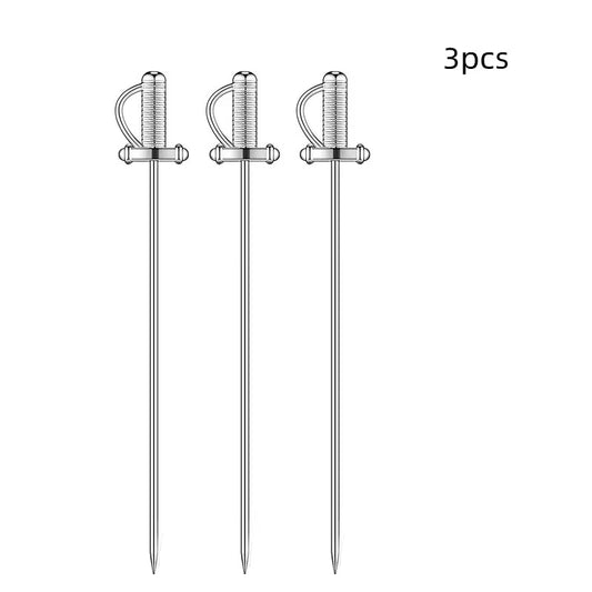 Sword Shape Fruit Sticks Cocktail Pick Stainless Steel Bar Tools Drink Stirring Sticks Martini Picks Party Wedding Accessory