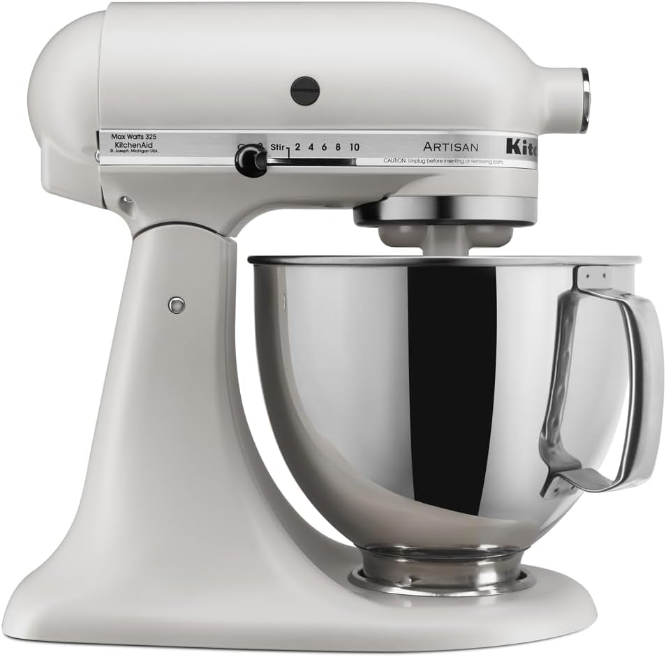 Artisan Series 5 Quart Tilt Head Stand Mixer with Pouring Shield KSM150PS, Contour Silver