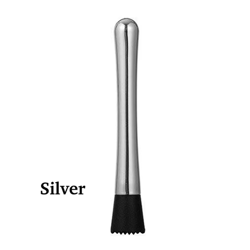 Stainless Steel Cocktail Drink Muddler - the Best Bar Tool for Old Fashioned & Mojito Stainless Steel W/ Grooved Nylon Head