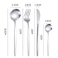 24Pcs Stainless Steel Dinnerware Set Black Gold Cutlery Spoon Fork Knife Western Cutleri Silverware Tableware Set Supplies