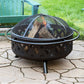 Black Crossweave Steel Wood-Burning Outdoor Fire Pit - Includes Spark Screen, Poker and Cover - 36-Inch Round