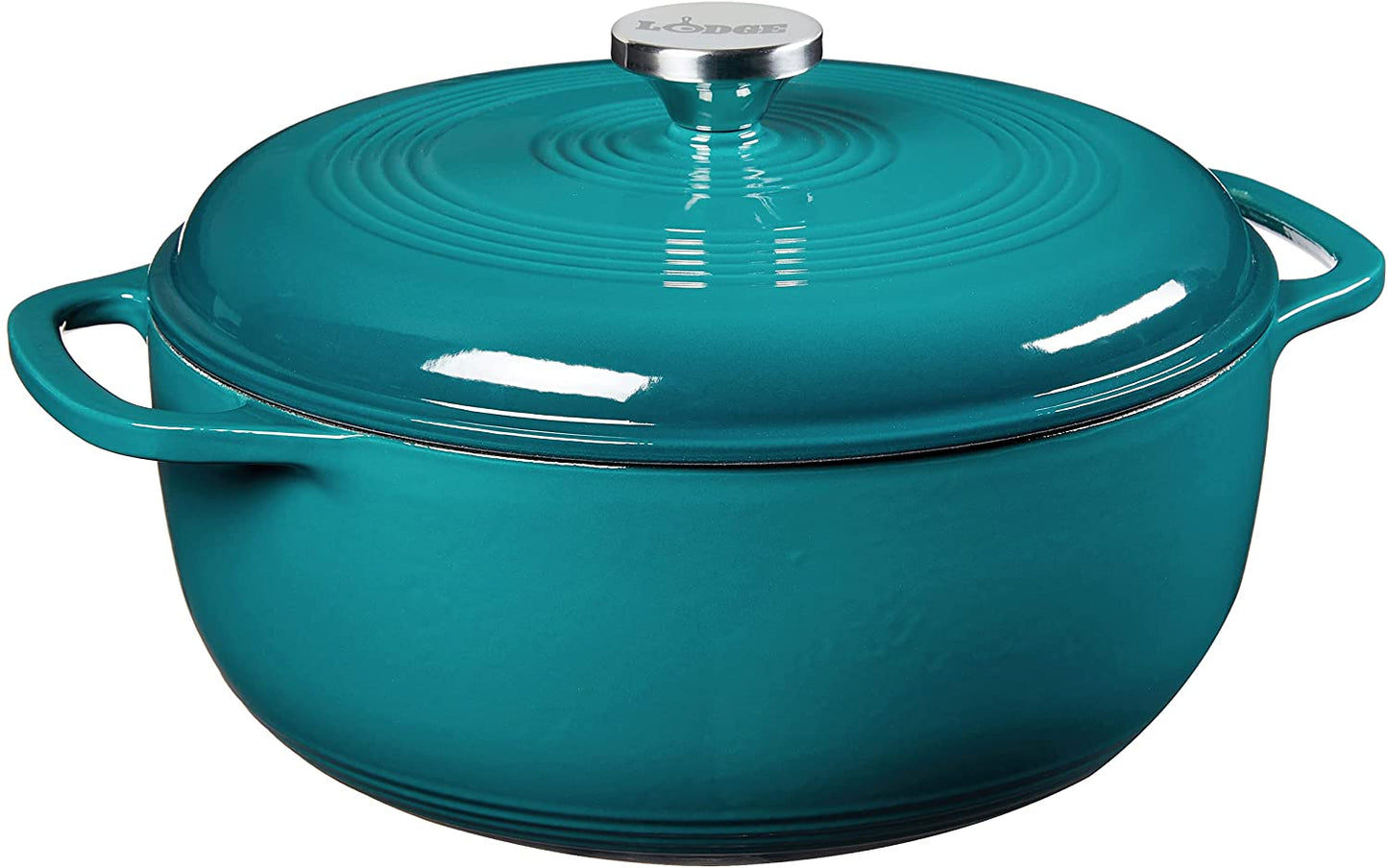 6 Quart Enameled Cast Iron Dutch Oven with Lid – Dual Handles – Oven Safe up to 500° F or on Stovetop - Use to Marinate, Cook, Bake, Refrigerate and Serve – Blue