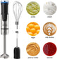 Cordless Hand Blender, Immersion Blender Handheld USB Rechargeable 8 Variable Speeds with Whisk, Milk Frother Attachments, Portable Stick Blender for Milkshakes, Smoothies & Soups.