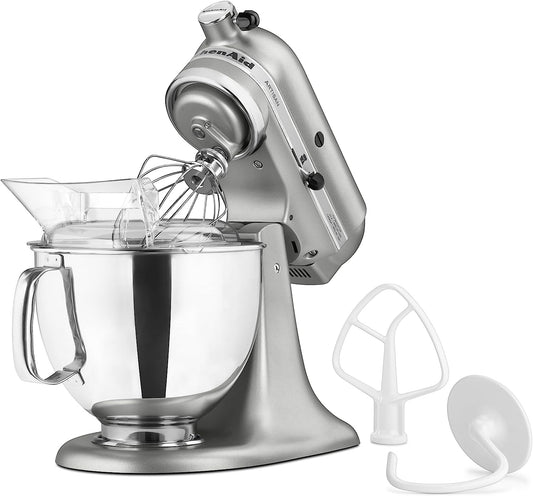 Artisan Series 5 Quart Tilt Head Stand Mixer with Pouring Shield KSM150PS, Contour Silver