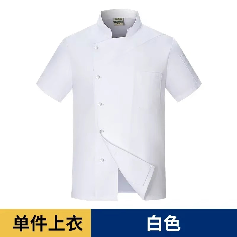 Men Black Chef Coat Women Long Sleeve Apron Chef Jacket for Summer Head Chef Uniform Restaurant Hotel Kitchen Cooking Clothes