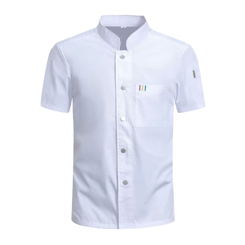 Short Sleeve Chef Uniform Cook Shirt Man Women Restaurant Hotel Costume Kitchen Uniform Bakery Unisex Waiter Master Chef