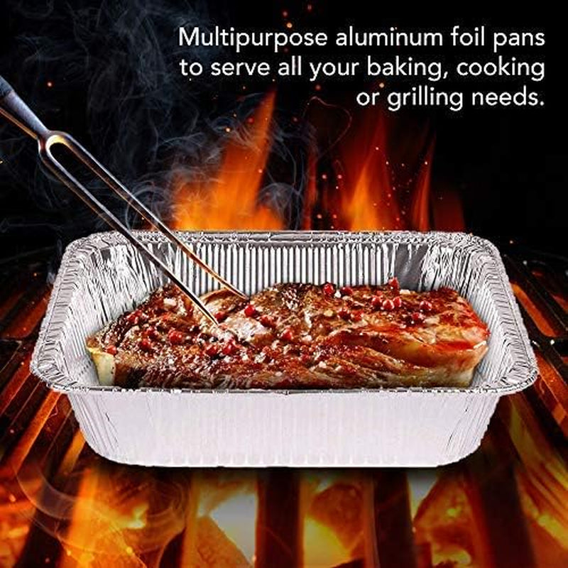 Aluminum Pans 9X13 Disposable Foil (30 Pack) - Half Size Steam Table Deep Pans - Tin Pans Great for Cooking, Heating, Storing, Prepping Food