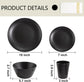 32Pcs Black Wheat Straw Dinnerware Sets with 25Pcs Linen Napkins,Plates and Bowls Sets for 8,Black Plastic Dinnerware Sets, Microwave Dishwasher Safe Plates, Dishes Set for 8 for Halloween