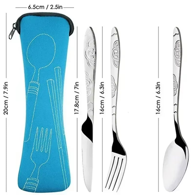 Delysia King 3Pcs/Set Stainless Steel Fork Spoon Knife Set