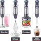 Multistick 800W 4-In-1 Immersion Blender Handheld, 12 Speed Hand Mixer - Turbo Boost, Heaviest Duty Copper Motor, Titanium Blades Hand Blender, Milk Frother Wand, Whisk, Beaker, Chopper