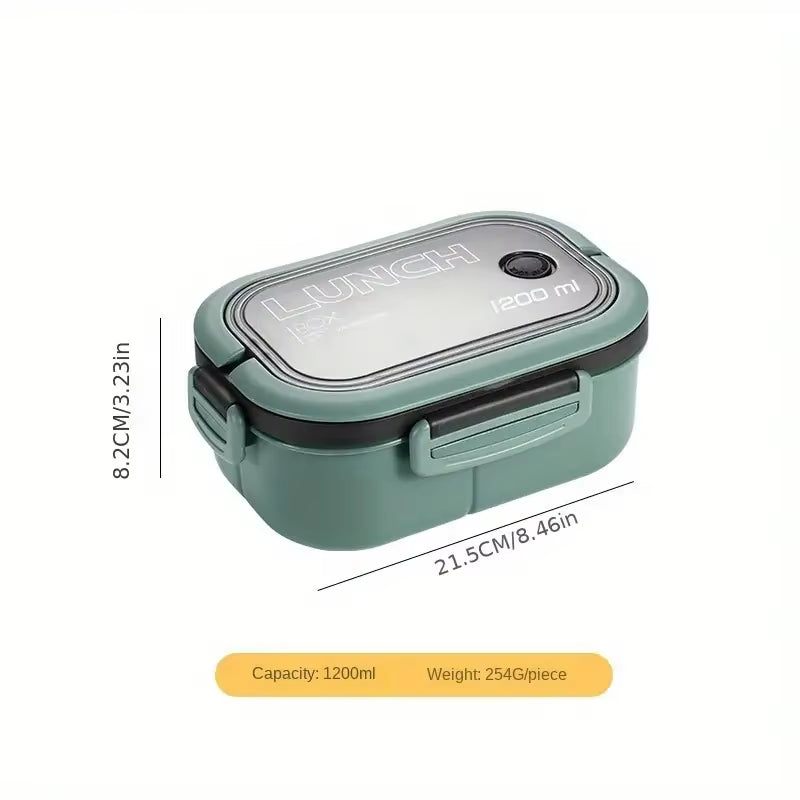 1 Set Lunch Box Thickened Plastic Divided Compartment 2 Layer Meal Box Office Worker Bento Box Microwave Oven Available