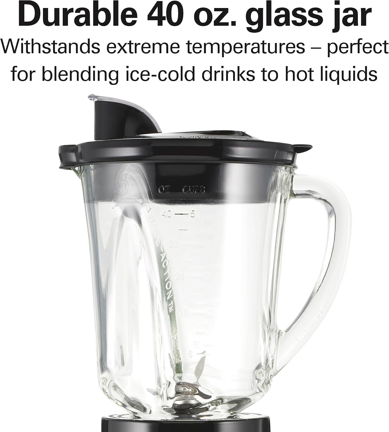 Blender for Shakes and Smoothies & Food Processor Combo, with 40Oz Glass Jar, Portable Blend-In Travel Cup & 3 Cup Electric Food Chopper Attachment, 700 Watts, Gray & Black (58163)