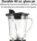 Blender for Shakes and Smoothies & Food Processor Combo, with 40Oz Glass Jar, Portable Blend-In Travel Cup & 3 Cup Electric Food Chopper Attachment, 700 Watts, Gray & Black (58163)