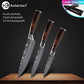 Professional Kitchen Knives Stainless Steel 7CR17 440C Laser Damascus Japanese Santoku Cleaver Slicing Utility Chef Knife Set