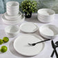 Oslo Porcelain Chip and Scratch Resistant Dinnerware Set, Service for 4 (16Pcs), Plates and Bowls Dishes Sets, White