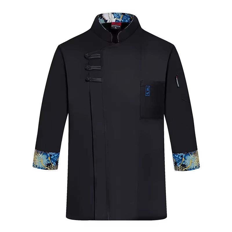 Chef Uniform Jacket Men Women 3/4 Sleeve Kitchen Cook Coat Waiter Shirt