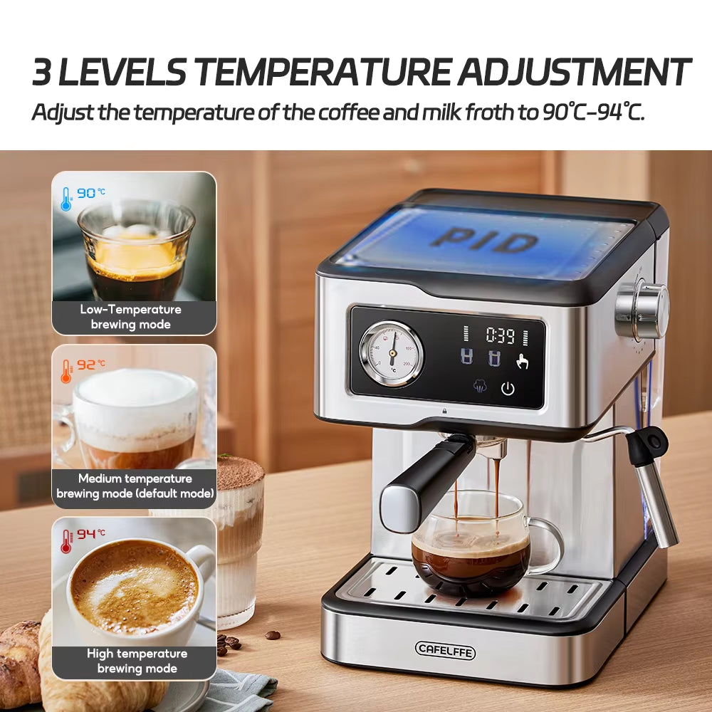 Espresso Machine 20Bar,Cappuccino Maker with Milk Frother Steam Wand,Coffee Maker,Semi-Automatic Cafetera Present,Gift