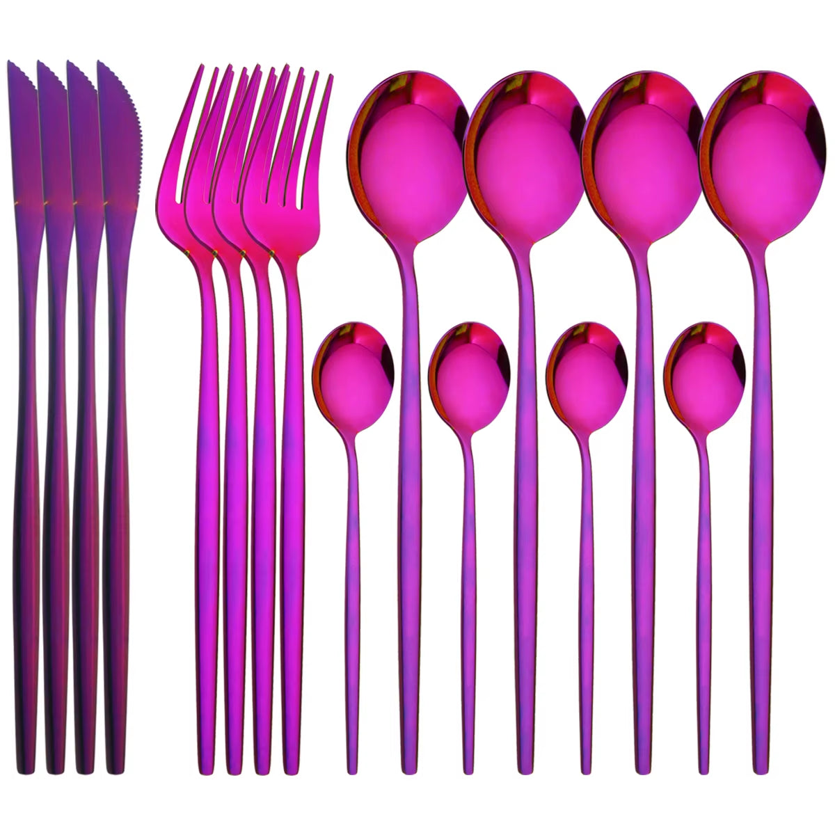 16Pcs Tableware Dinnerware Set Black Gold Cutlery Set Stainless Steel Fork Knife Teaspoon Dinner Silverware Kitchen Flatware Set