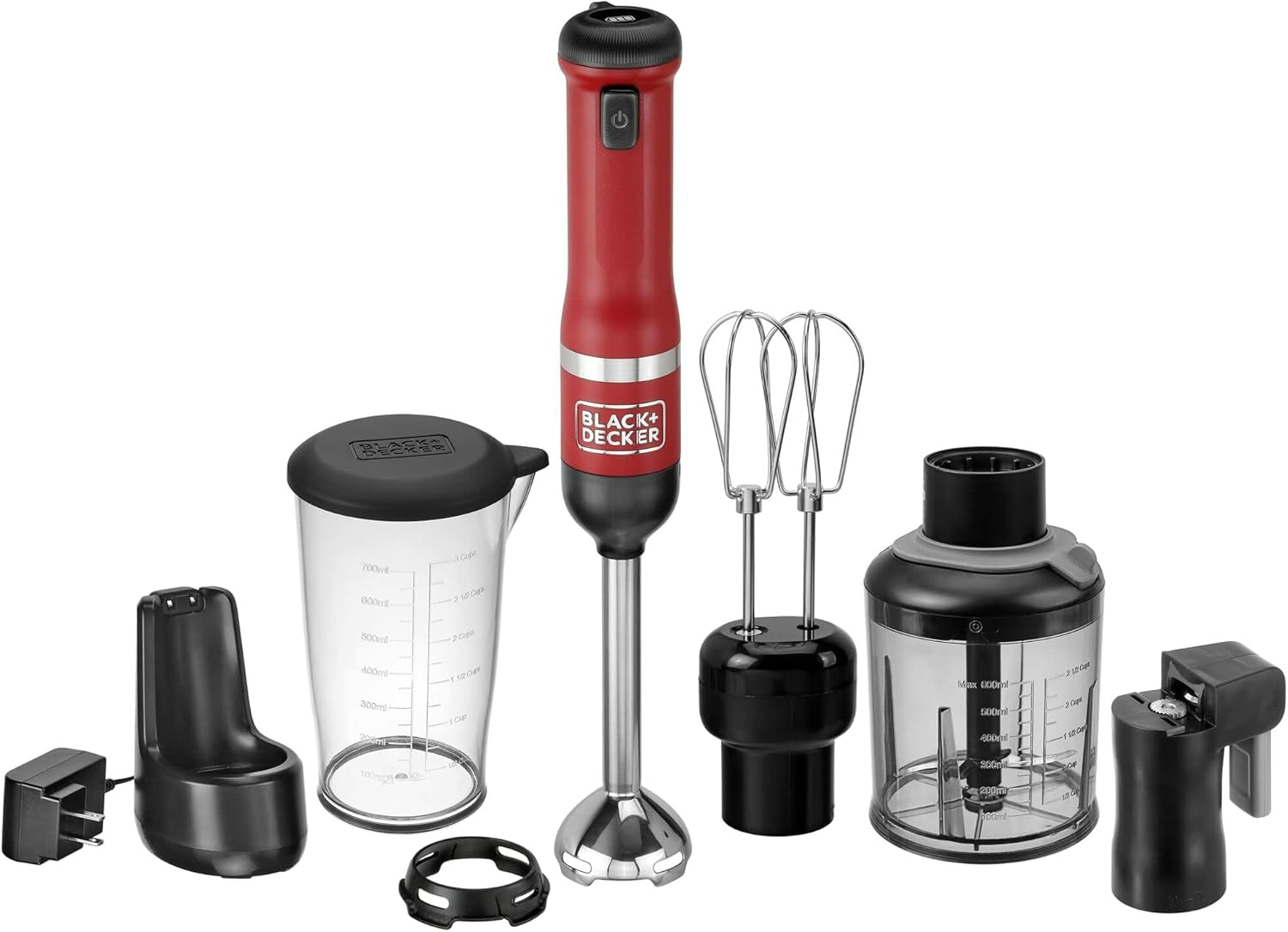 Kitchen Wand Cordless Immersion Blender, 4 in 1 Multi Tool Set, Hand Blender with Charging Dock, Grey (BCKM1014K01)