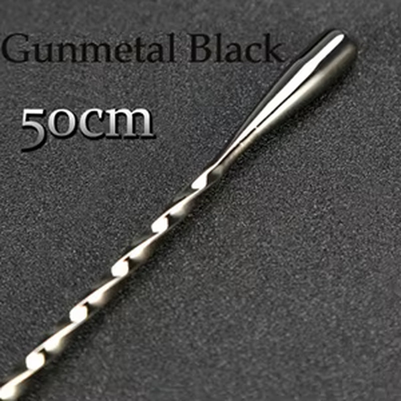 30Cm/40Cm/50Cm Teardrop Cocktail Bar Spoon Mixing Spoon 304 Stainless Steel Twisted Mixing Stir Spoon Bar Tool