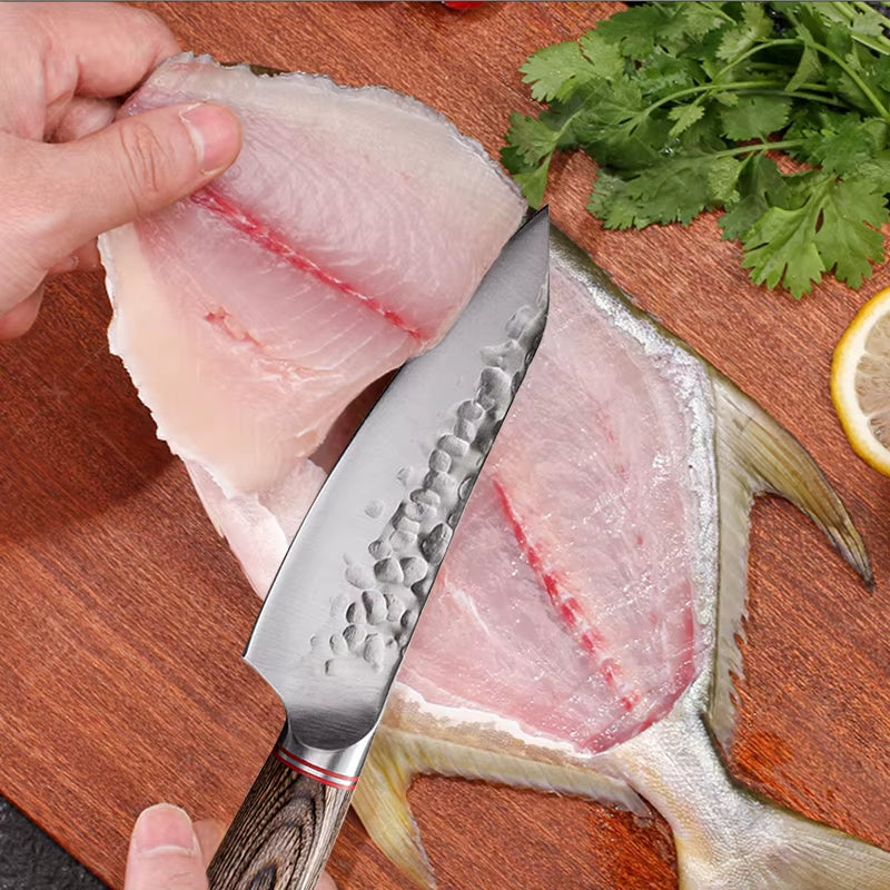 Professional Kitchen Knives Meat Cleaver Butcher Knife Forged Hammer Boning Knife Paring Stainless Steel Slicing Cooking Knives