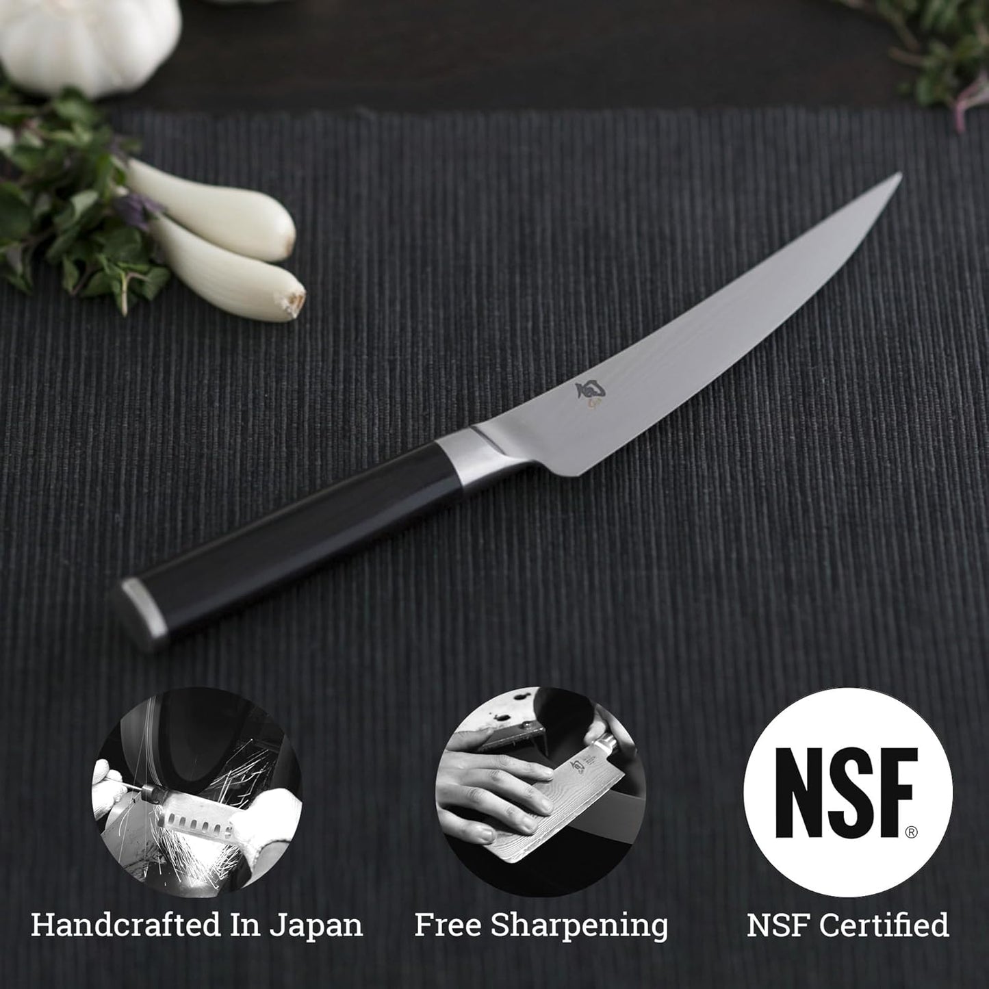 Classic 6" Boning & Fillet Knife, Handcrafted Japanese Curved Boning Knife, VG-MAX Core with Damascus Stainless Steel Cladding, Pakkawood Handle, Meat & Fish Knife for Professional and Home Chefs